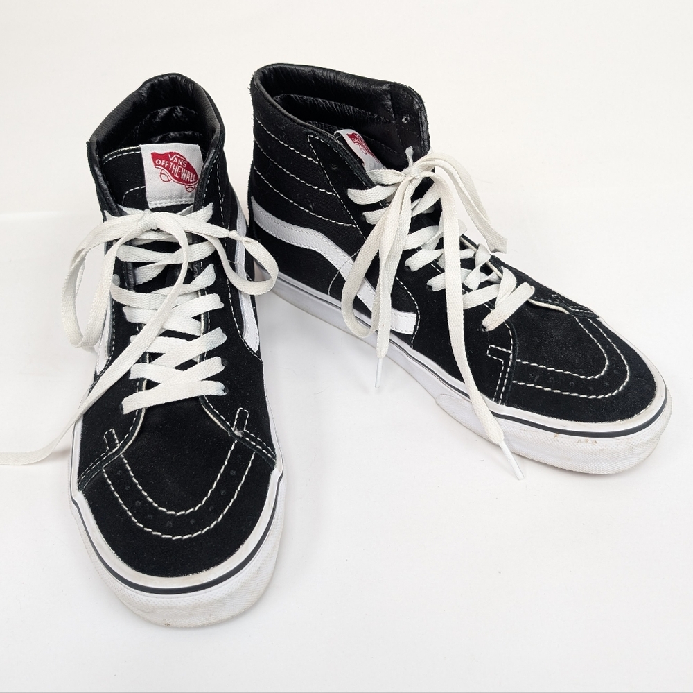 Vans Black And White High Top Shoes Sneakers Men's 7.5 Women's 9